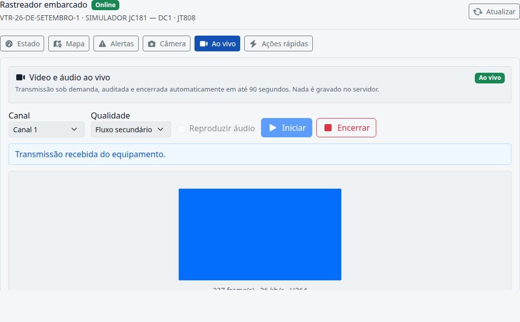 Vídeo e áudio ao vivo da câmera embarcada — app SAU 360 / SAMU 192